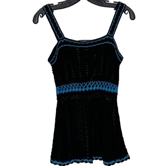 Inc International Concepts Crocheted Y2K Tank Top Lined Cotton Medium - Picture 2 of 9